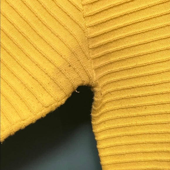 Yellow Ribbed Women's Sweater - Picture 6 of 7